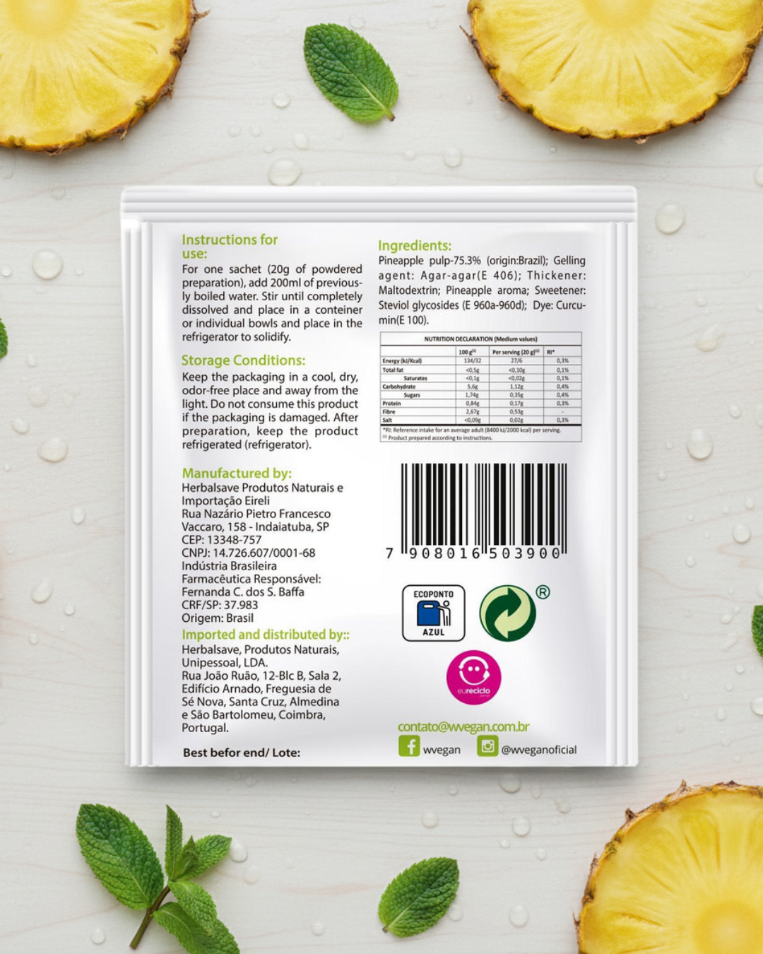 VEGAN GELATINE - PINEAPPLE