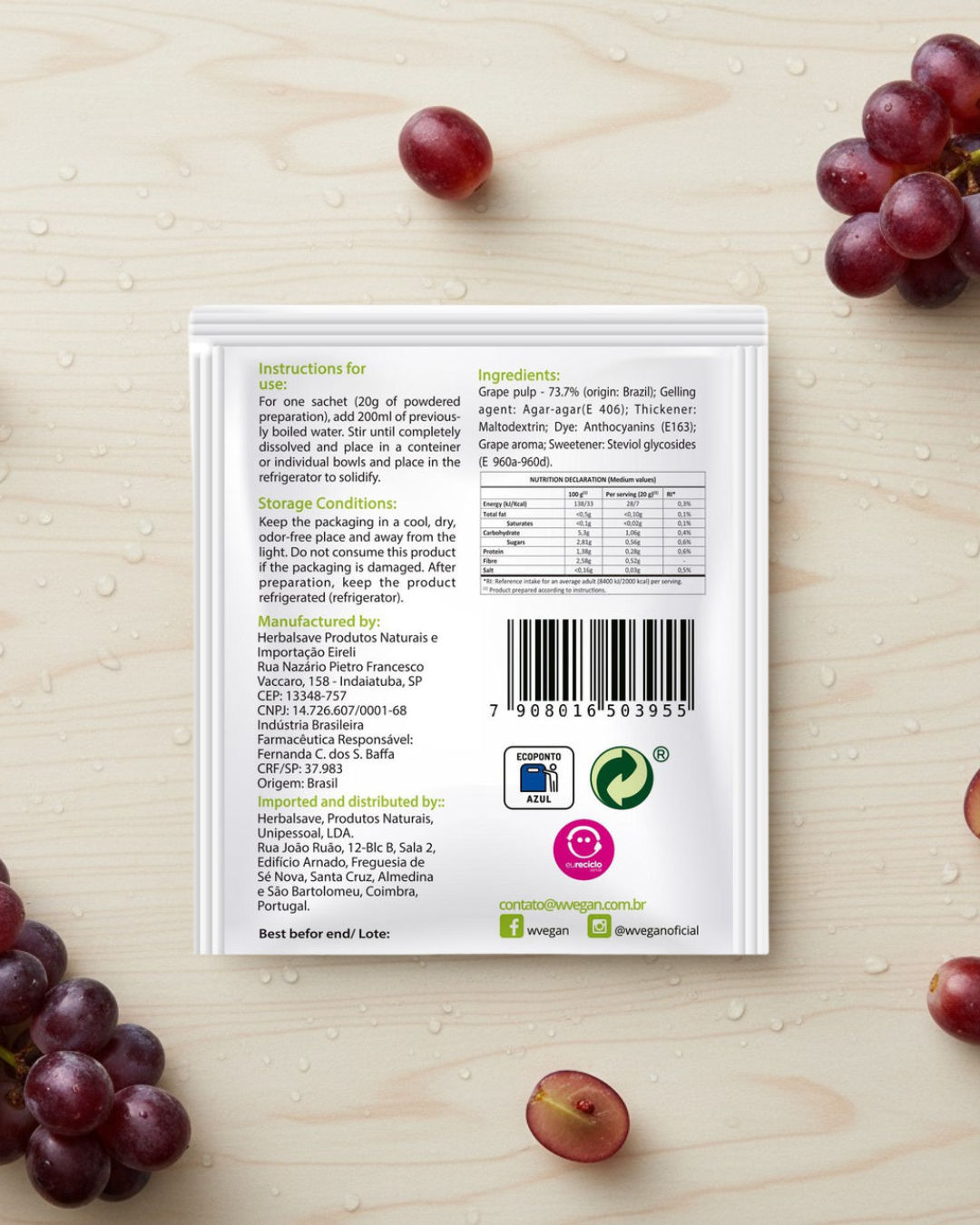 VEGAN GELATINE - GRAPE