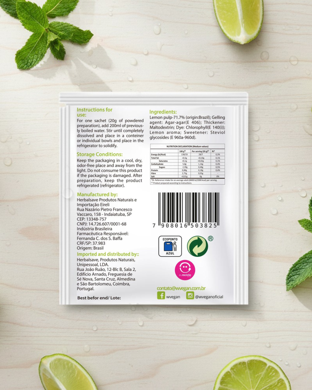 VEGAN GELATINE - LEMON