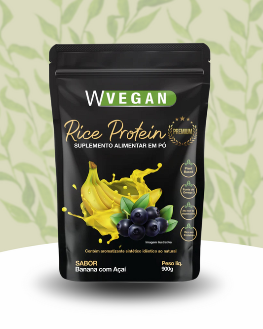 Rice Protein Premium 900g Refill Packaging WVegan Banana Flavor with Acai Vegan