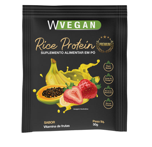 WVEGAN Premium Rice Protein 50g Sachet Fruit Vitamin Flavor Vegan