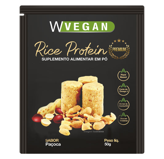 WVEGAN Premium Rice Protein 50g Sachet peanut butter Flavor Vegan